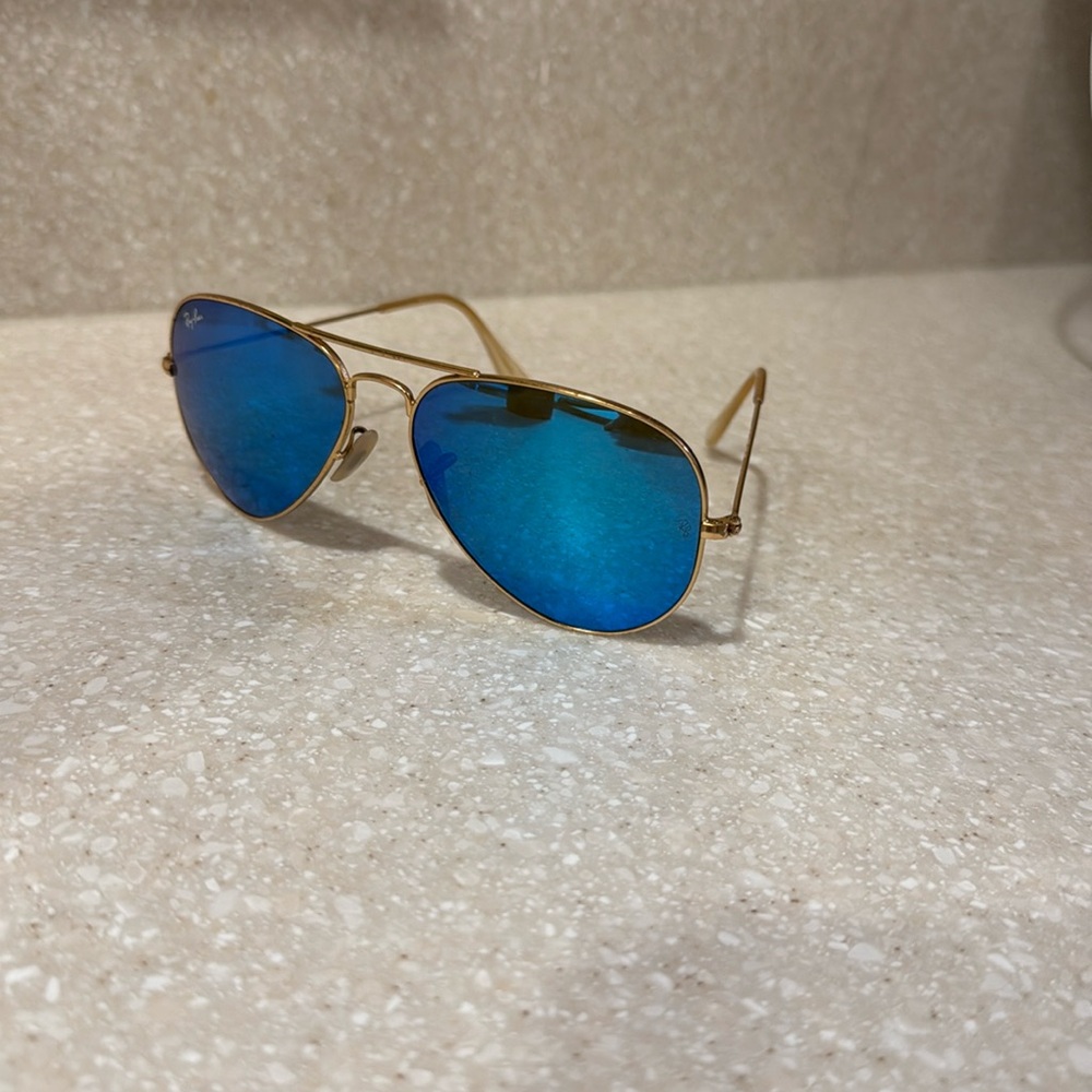Ray-Ban Aviator Sunglasses - Blue and Gold